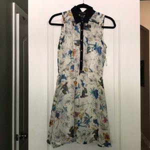Printed collar dress